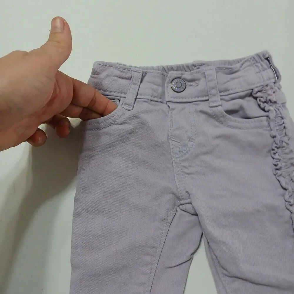 Gymboree Baby Toddler Girls 0-3M Skinny Leg Jeans Purple Stretch Pockets‎ Denim